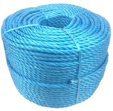 Corde polypropylène bleu 28 mm x 10 mètres, corde nylon pas cher, bobines poly corde