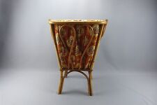 Travailleuse en rotin années 60  VINTAGE tissu d'origine laine tricot rattan.