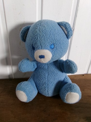 Peluche doudou ourson bleu - peluche,