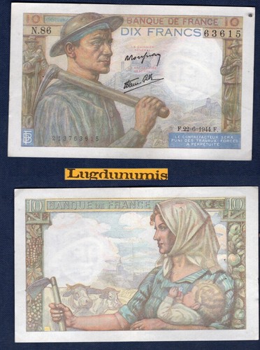 Francs mineur 6 1944 - mineur, 22/6/1944