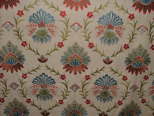 Tissu rideau floral brodé - rideau,