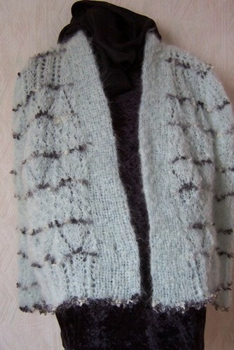 Gilet mohair tricoté main - en,