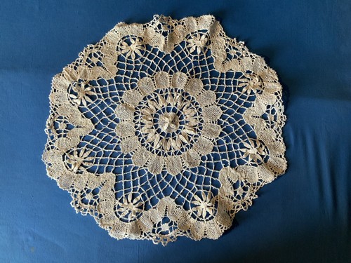 Napperon rond ancien coton - rond, ancien,