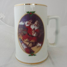 COCA-COLA® MUG SEASON'S GREETINGS PERE NOEL 11,5 cm de hauteur USA 1996 TRAIN