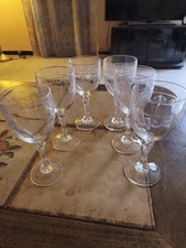 Verres vin cristal - verres, gravé