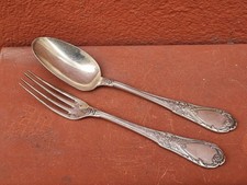 Lot de Deux Couverts en argent Massif Belgique avec Armoirie , XVIIIéme ? n°1