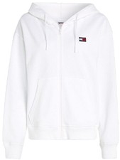 Tommy Jeans  gilet sweat capuche blanc femme Badge Zip Thru DW15748 white S