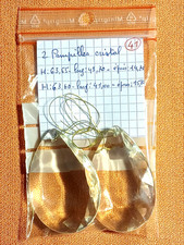 Lot de 2 Pampilles cristal pour restauration de lustre ancien