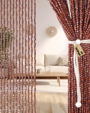 Rideau perles bois 90 x - en,
