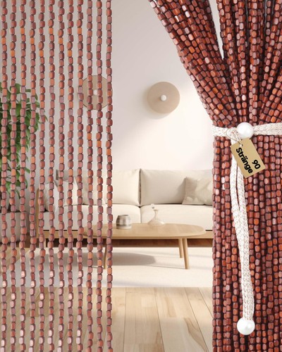 Rideau perles bois 90 x - perles,