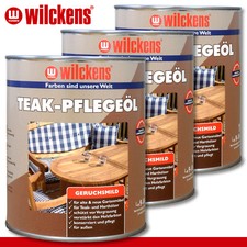 Wilckens 3 x 1 L Teck Huile D'Entretien Incolore Extérieur Soins Vergrauung