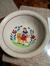 Plat Ancien Peint A La Main Petit Chaperon Rouge  Ceranord