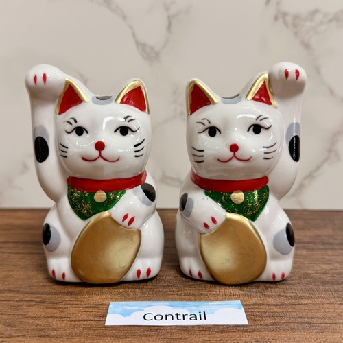 Paire porcelaine maneki - porcelaine,