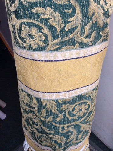 Tissu rideau vert jaune - tissu,