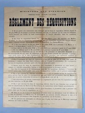 Affiche ancienne Réquisition Ministère des finances 1941 Vichy Allemagne TBE