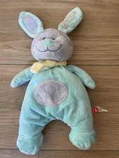 Doudou Peluche Lapin Bleu Tex Baby Knuffel Conejo Écharpe Jaune