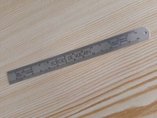 règlet acier inox graduée publicité FORGES DE VULCAIN Machines outils, ancien
