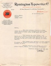 1937 REMINGTON TYPEWRITER A PARIS