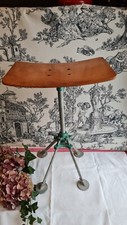 ANCIEN TABOURET BOIS ET FER VINTAGE INDUSTRIEL PLIABLE FRAC ITALIE