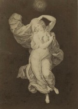 Photo vers 1860 d'une peinture de Raphael : la 4ème heure de la nuit CDV