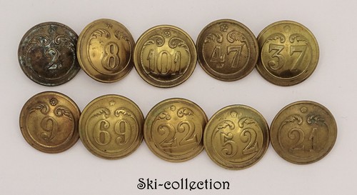 Lot boutons régiments - 10,
