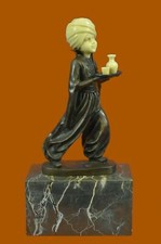 Vienna Bronze Par Preiss Arabe Portion Boissons Marbre Base Sculpture Home Déco