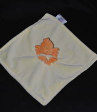 Peluche 3 SUISSES DO L'ENFANT Doudou Plat Oiseau Orange Carré  Jaune TTBE