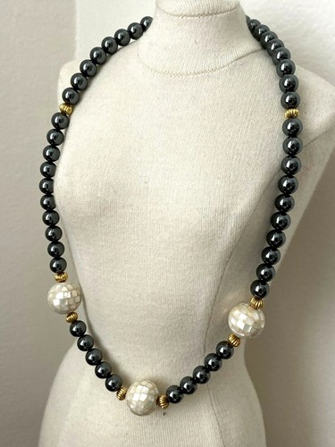 Collier vintage hématite - collier, &
