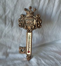 Thermomètre extérieur Ancien Mural Décor Bateau Et Couronne Royale, Fonctionnel 