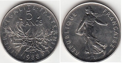 Monnaie française francs - monnaie, 5
