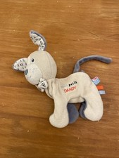 Doudou Plat Sucre D'orge Chien Beige Bleu Tout Petit DANDY Attache Tétine Poche