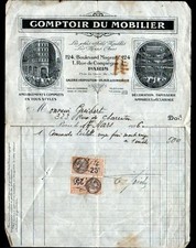 PARIS (XIX° / X°) MEUBLES TAPISSERIES / ART DECO "COMPTOIR DU MOBILIER" en 1926