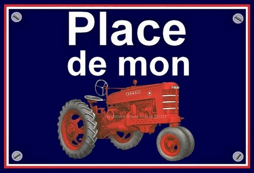 Plaque place mon - mon, tracteur