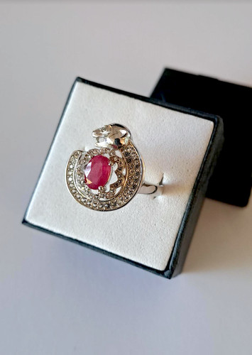 Bague rubis argent 925 - , or