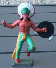 Figurine Indien Avec Bouclier Starlux, Far-West, Cow-Boy