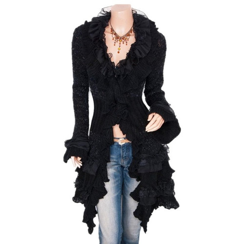 Manteau tricoté dentelle - tricoté, en
