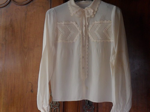 Chemisier vintage soie - chemisier, vintage,soie,couleur