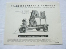 catalogue prospectus Ets j SAMBRON : cidrerie ambulante type " senior "