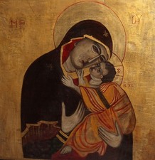 Tempera/icône en bois peinte