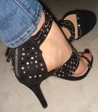 Escarpins sandales talons noir