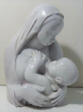 Sculpture en terre cuite : Vierge noire à l'enfant