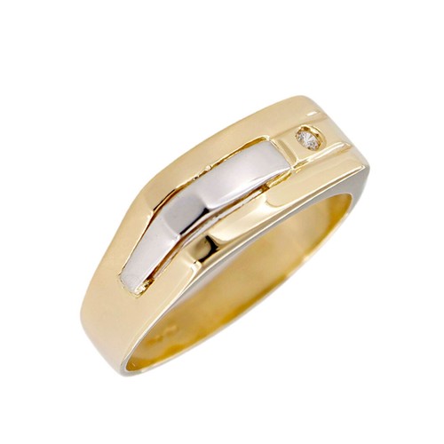 Bague homme jaune blanc - bague,