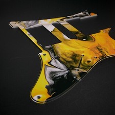 Pickguard Ibanez série RG • marbre jaune • pickguard personnalisé • graphique