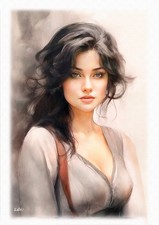 Tableau création originale  Jeune femme  portrait