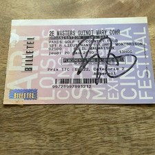 Federer autographe Signé sur billet d’entrée au Master Mary Cohr en 2010 .
