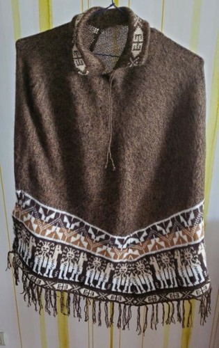 Poncho alpaga marron - en,
