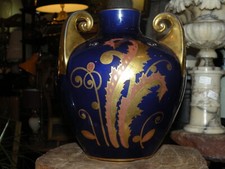 Gros Vase époque Art Déco, Faïence de Tours signée Maurice Pinon