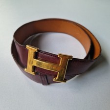 Ceinture Hermès "H" vintage boucle doré - Hermes belt gold Taille 80 cm