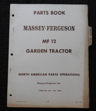 1967-1976 Massey Ferguson Mf 12 Gazon Tracteur Pièces CATALOG MANUAL Nice Shape