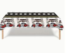 nappe Auto ; Nappe Pour Fête À Thème Voiture De Course, Motif Noir Et Blanc,